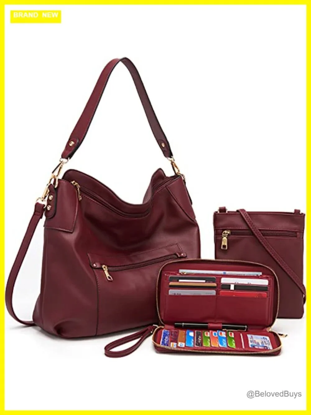 Large Crossbody Bag Set with Shoulder Bag Tote Hobo Purses and Wallet Set for